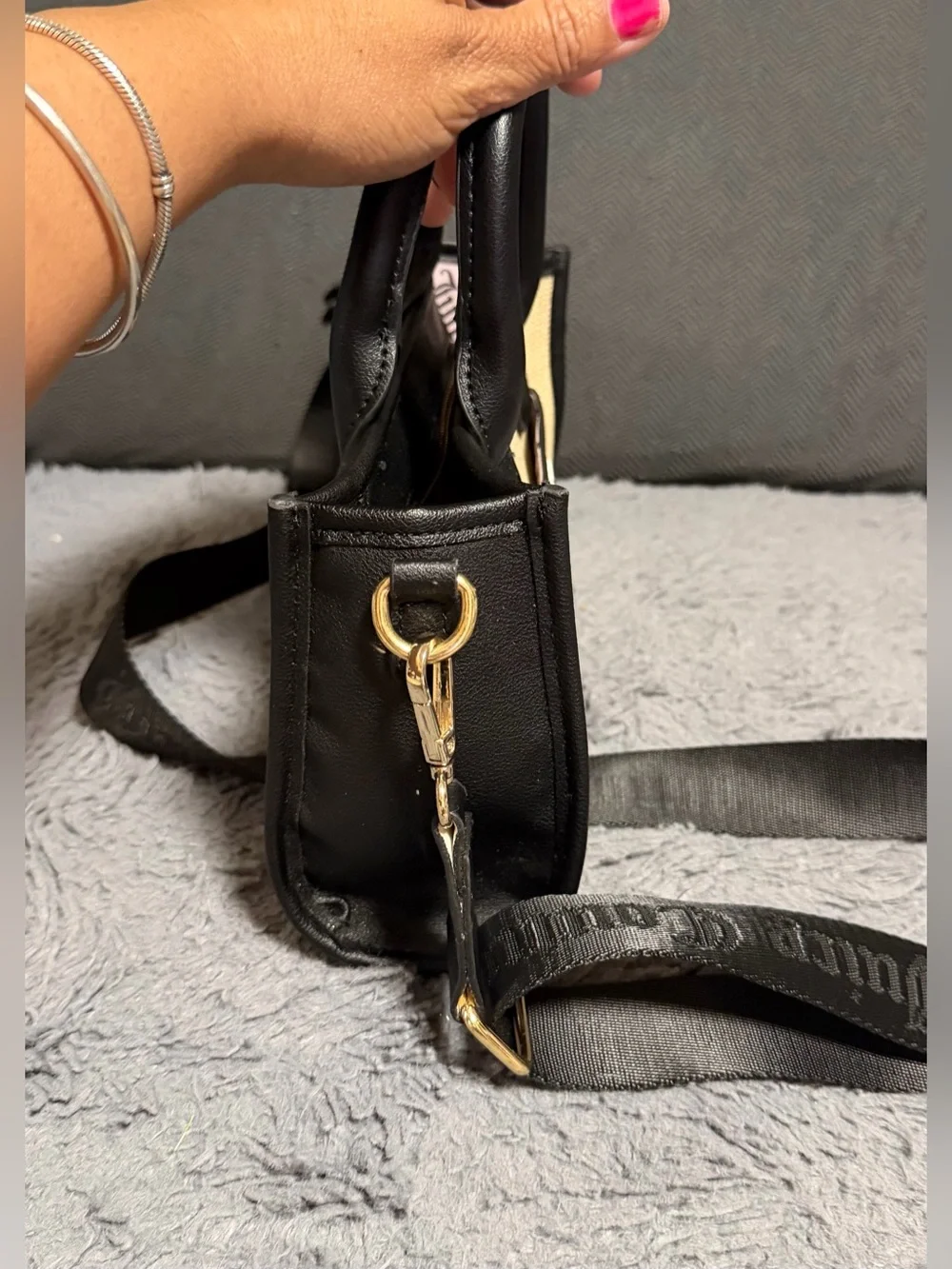 Juicy Couture Mini Tote Natural/Liquorice Crossbody Bag